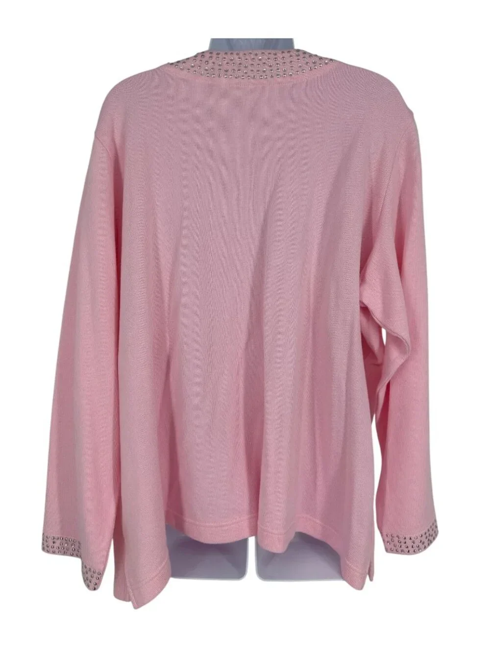 Quacker Factory Jewel Neck Embellished Duet Top Women's Size 2X